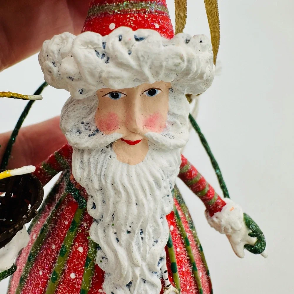 MacKenzie-Childs Patience Brewster Dash‎ Away Santa Ornament 08-30201 w/ Box